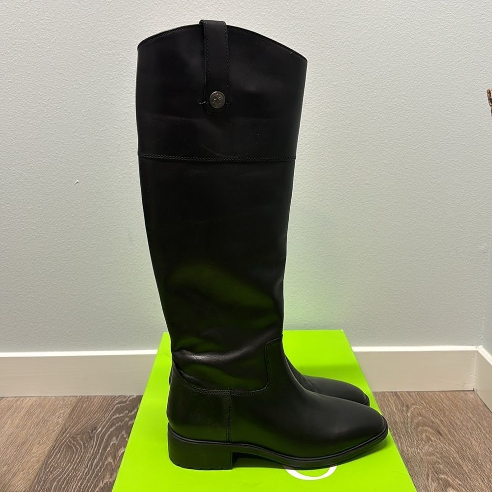 NIB Sam Edelman Drina Knee High Black Leather Riding Boots Women Size 7.5
